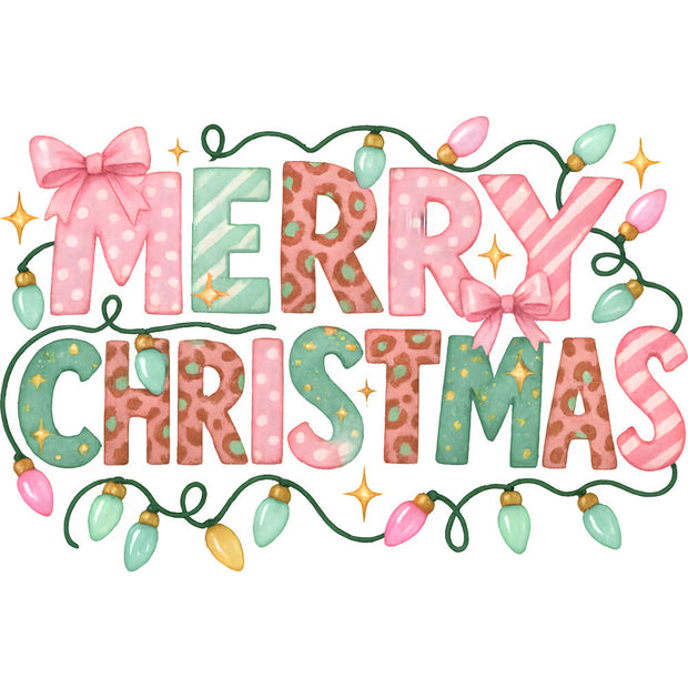 A Pink Christmas Fabric Panel 23