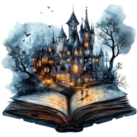 Halloween Books Fabric Panel 6