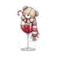 Whimsical Christmas Cocktail Fabric Panel 7