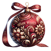 Elegant Christmas Ball Ornaments Fabric Panel 20