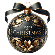 Elegant Christmas Ball Ornaments Fabric Panel 33