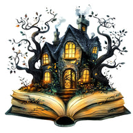 Halloween Books Fabric Panel 7