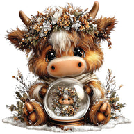 Christmas Highland Cow Fabric Panel 46