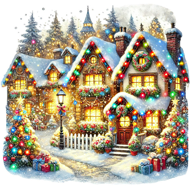 Christmas Villages Fabric Panel 65