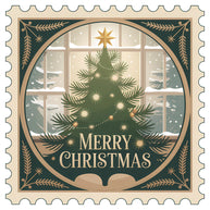 Vintage Christmas Stamps Fabric Panel 29