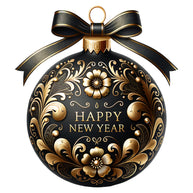 Elegant Christmas Ball Ornaments Fabric Panel 34