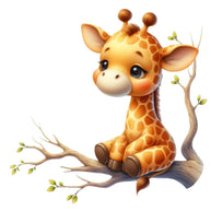 Cute Baby Giraffe Fabric Panel 24
