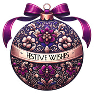 Elegant Christmas Ball Ornaments Fabric Panel 10
