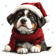 Christmas Dogs Fabric Panel 13