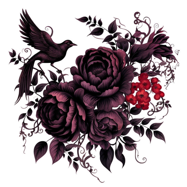 Gothic Floral Fabric Panel 34