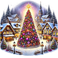 Christmas Villages Fabric Panel 75