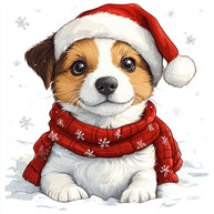 Christmas Dogs Fabric Panel 10