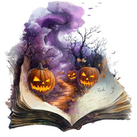 Halloween Books Fabric Panel 21