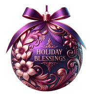 Elegant Christmas Ball Ornaments Fabric Panel 12
