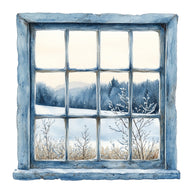 Watercolor Christmas Scene Fabric Panel 14