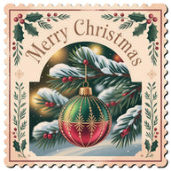 Vintage Christmas Stamps Fabric Panel 28