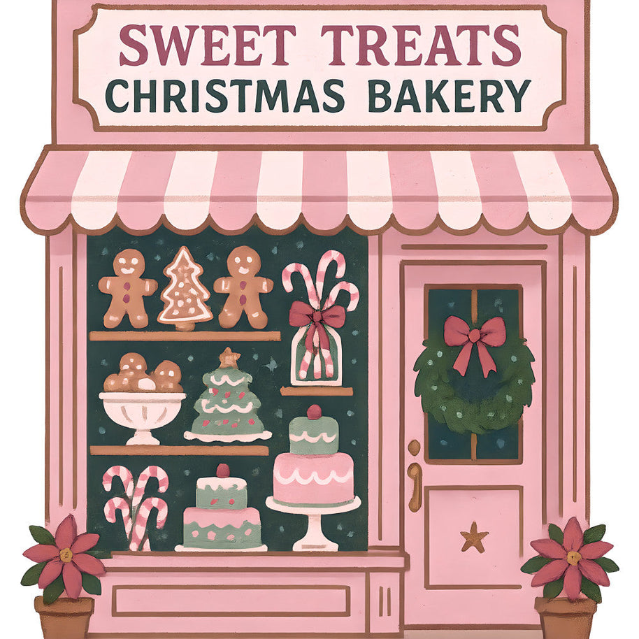 A Pink Christmas Fabric Panel 9