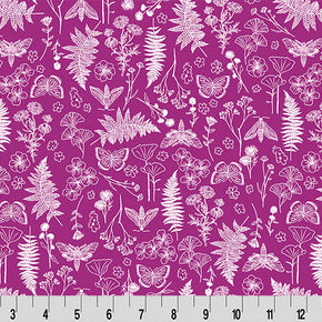 Magenta Whispering Blooms Faegrove Quilting Cuddle Fabric Per Yard