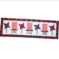 Patriotic Gnomes Quilted Table Runner Precut Quilt Kit