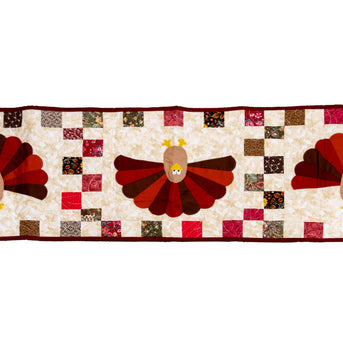 Turkey Thanksgiving Quilted Table Runner Precut Quilt Kit W/ Backing